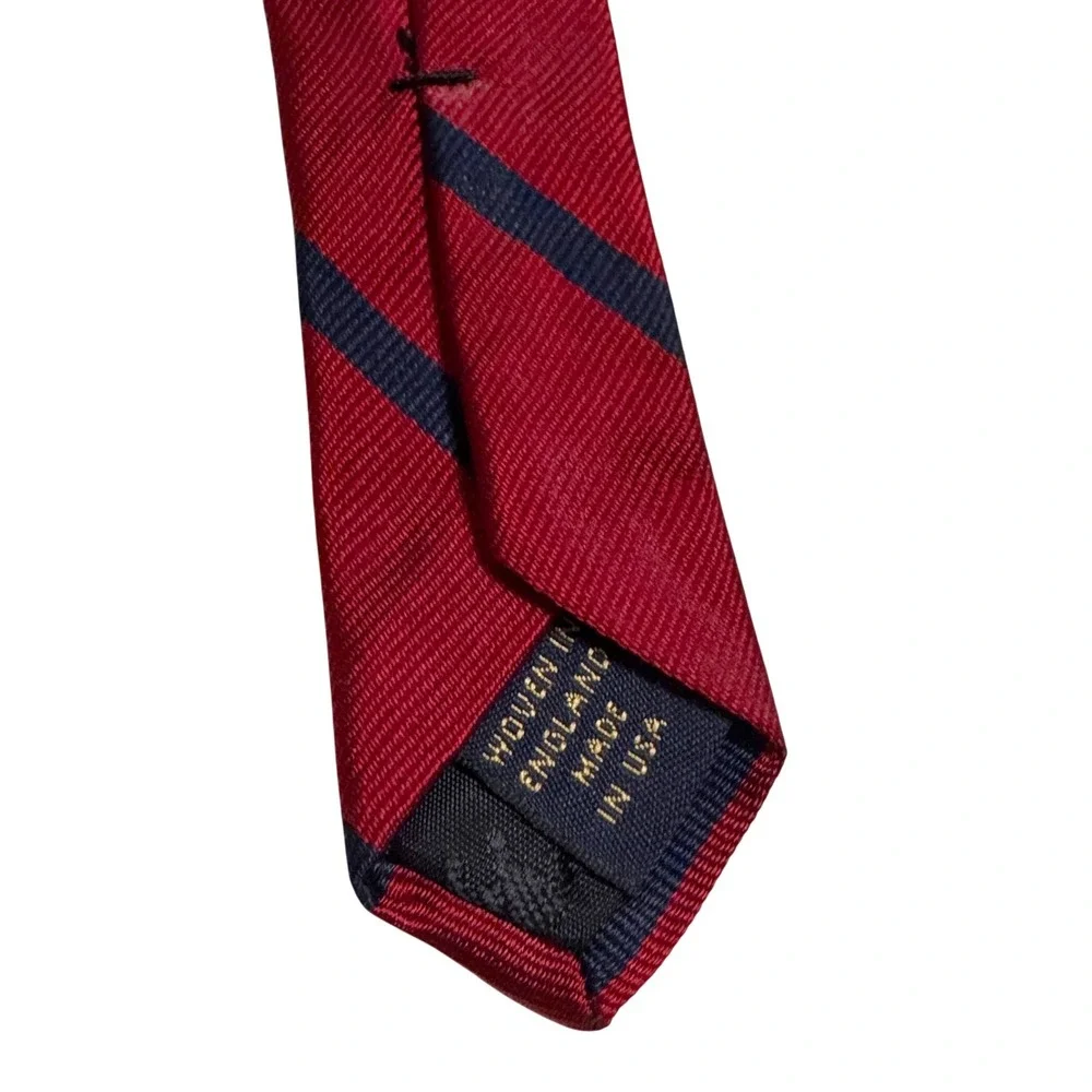Brooks Brothers Makers All Silk Tie Mens Navy Red Rep Stripe USA Made
